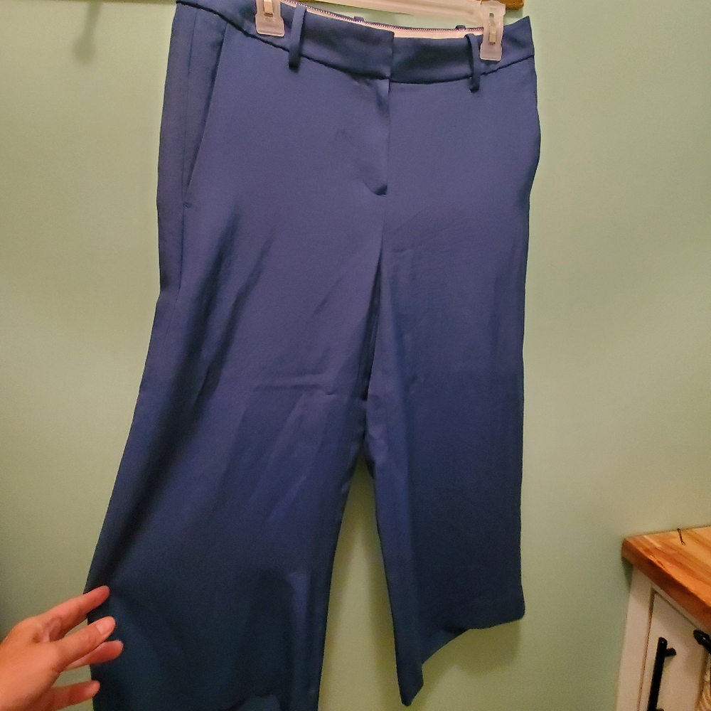 NWOT J. Crew cobalt blue cropped wide leg trousers Size 4
